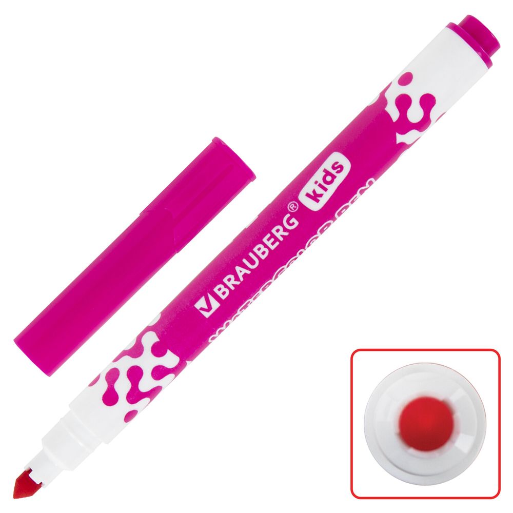 Фломастеры в портфельчике утолщенные 24 цвета, вентилируемый колпачок, BRAUBERG KIDS