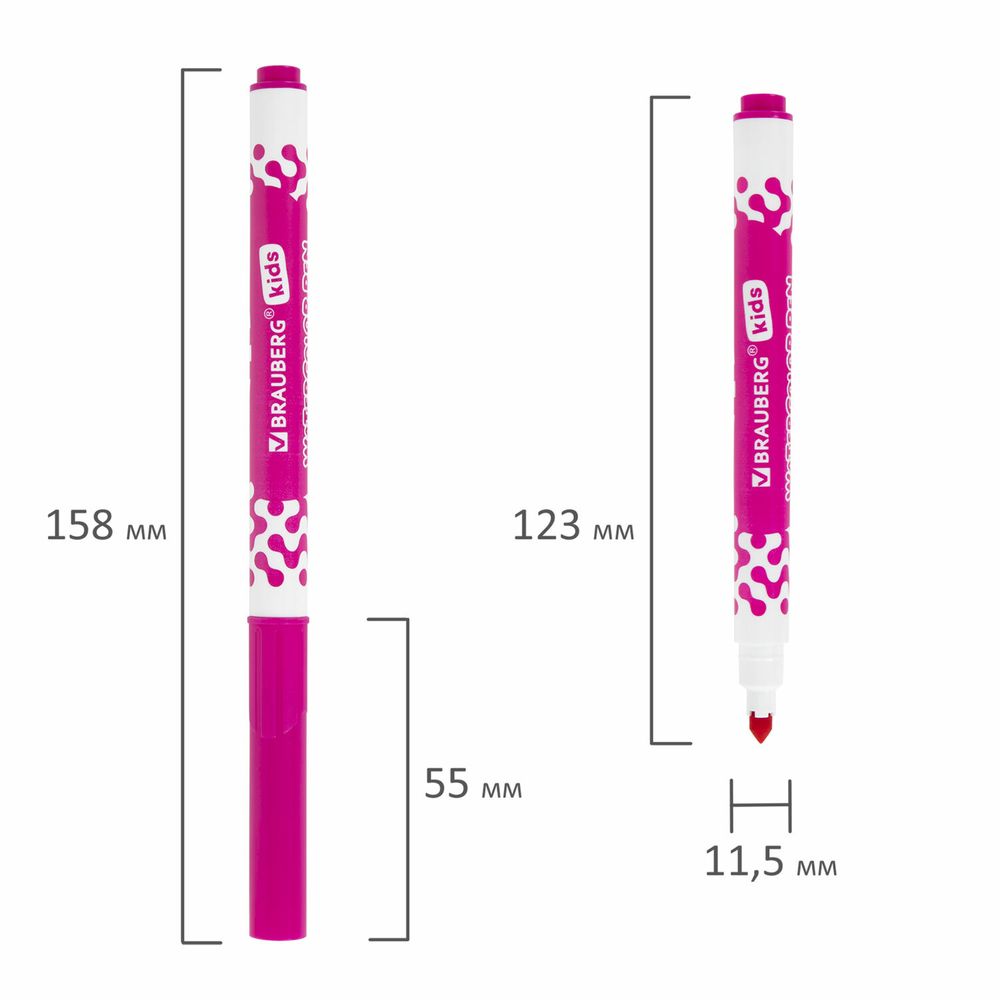 Фломастеры в портфельчике утолщенные 24 цвета, вентилируемый колпачок, BRAUBERG KIDS