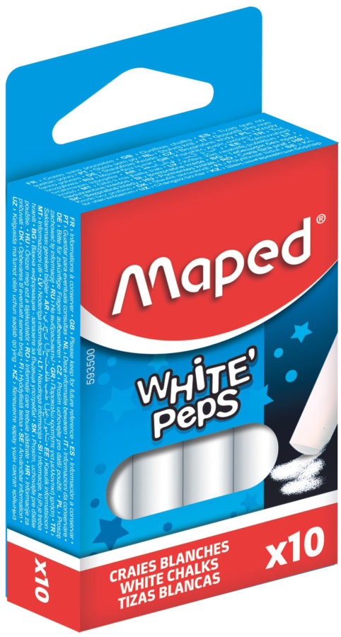 Мел круглый Maped, 10 шт., белый