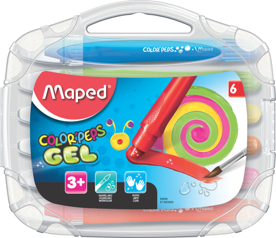 Мелки гелевые 6 цветов MAPED COLOR PEPS, пластик. футляр