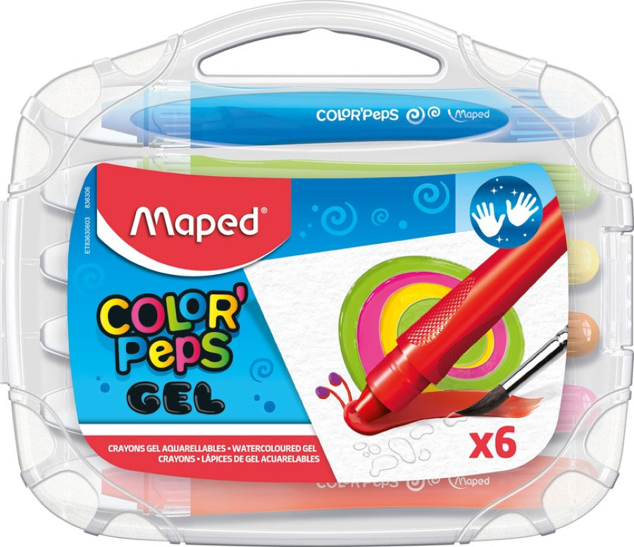 Мелки гелевые 6 цветов MAPED COLOR PEPS, пластик. футляр