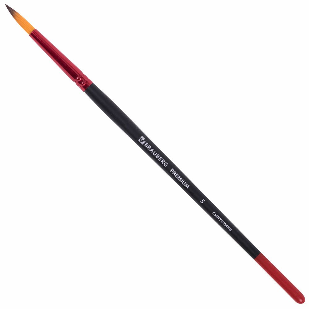 Кисти BRAUBERG PREMIUM, набор 10 шт. (синтетика, круглые № 1, 2, 3, 5, 8, плоские № 2, 4, 6, 8, 10)