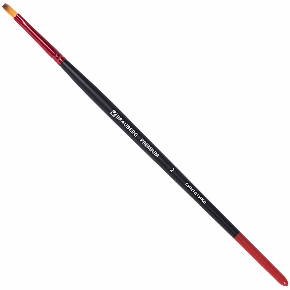 Кисти BRAUBERG PREMIUM, набор 10 шт. (синтетика, круглые № 1, 2, 3, 5, 8, плоские № 2, 4, 6, 8, 10)
