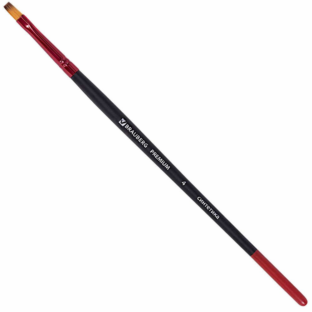 Кисти BRAUBERG PREMIUM, набор 10 шт. (синтетика, круглые № 1, 2, 3, 5, 8, плоские № 2, 4, 6, 8, 10)