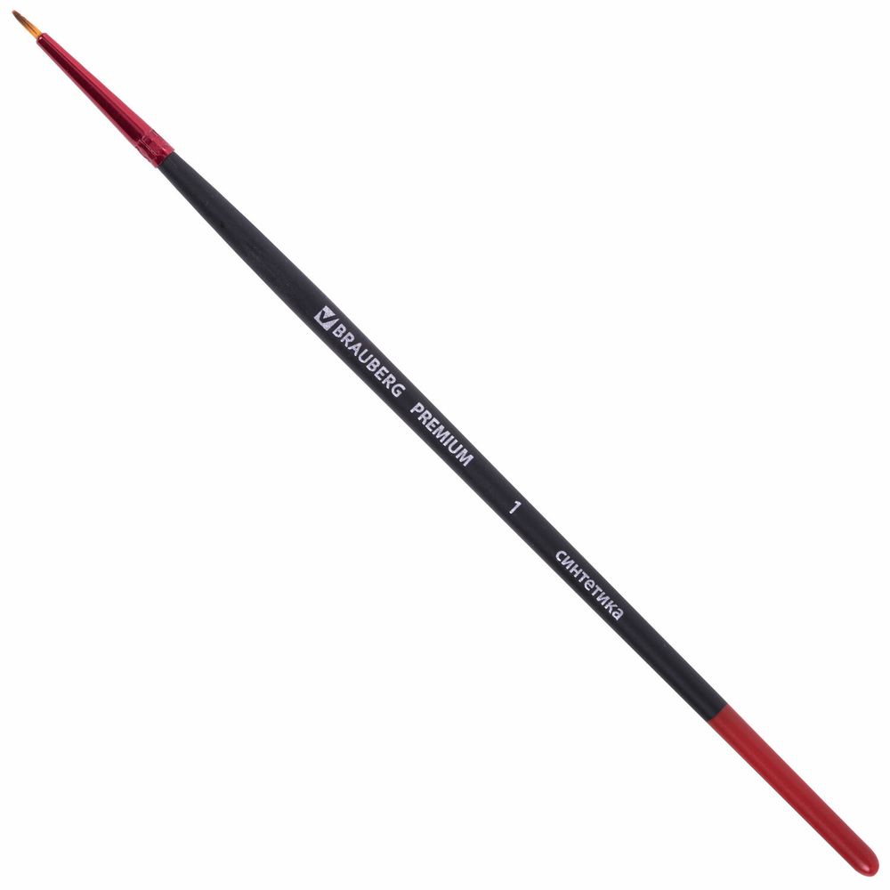 Кисти BRAUBERG PREMIUM, набор 10 шт. (синтетика, круглые № 1, 2, 3, 5, 8, плоские № 2, 4, 6, 8, 10)