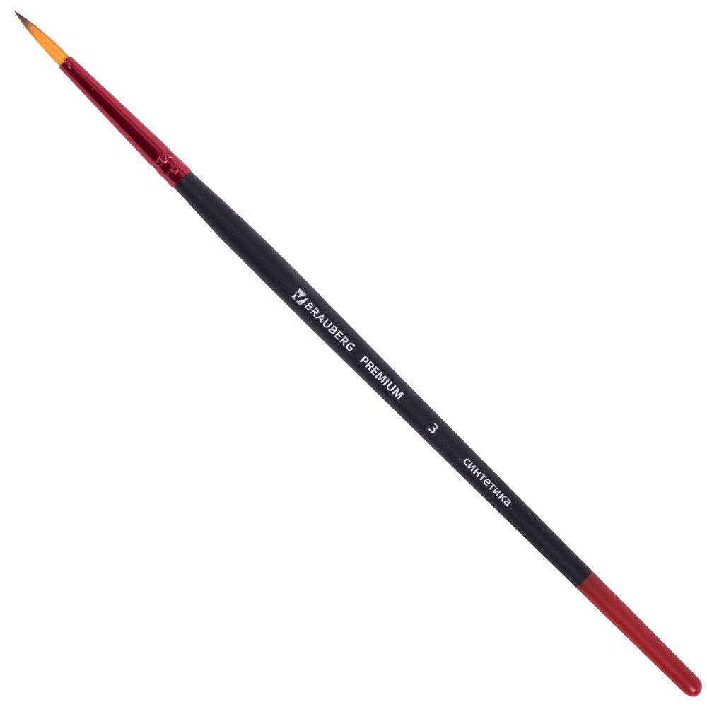 Кисти BRAUBERG PREMIUM, набор 10 шт. (синтетика, круглые № 1, 2, 3, 5, 8, плоские № 2, 4, 6, 8, 10)