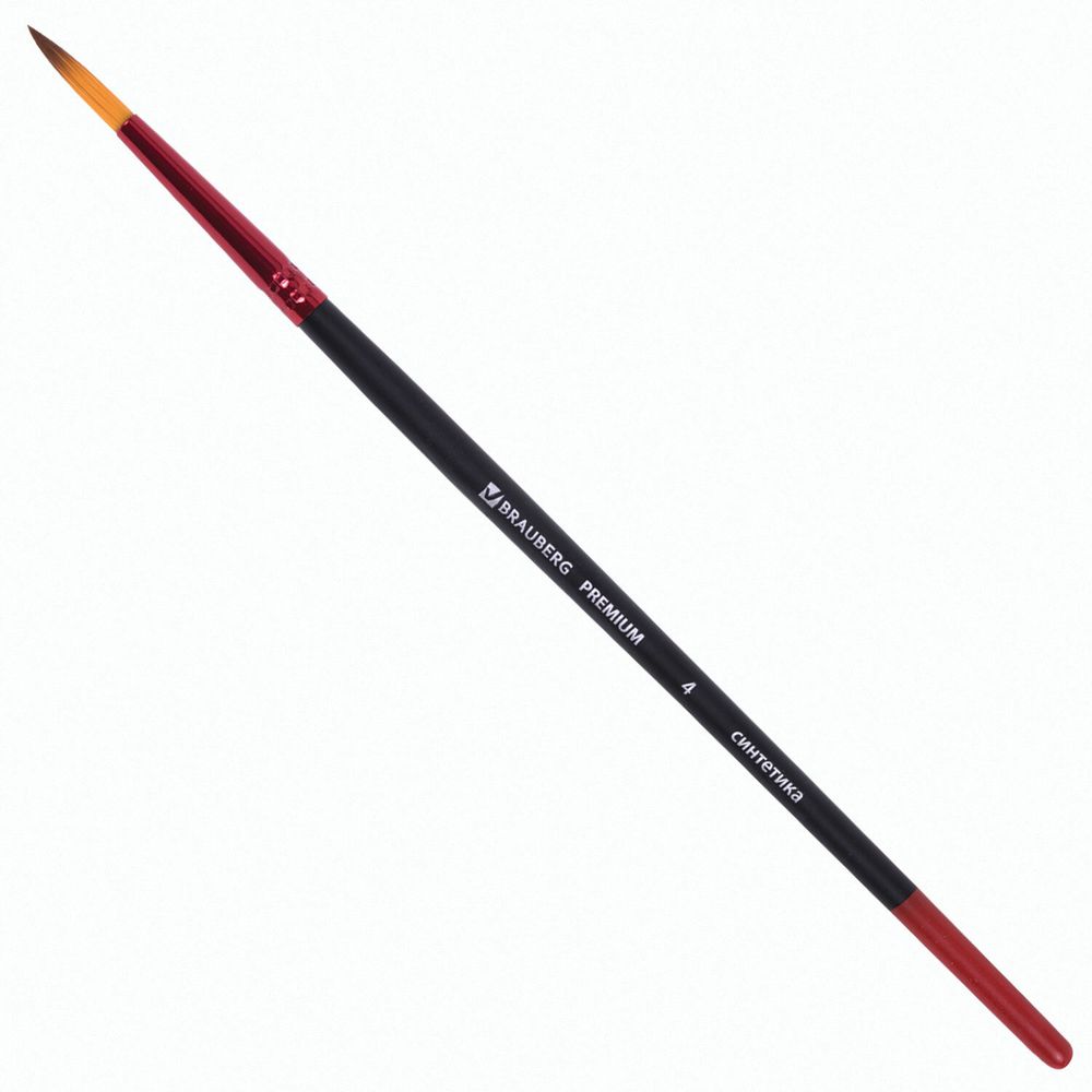 Кисти BRAUBERG PREMIUM, набор 5 шт. (синтетика, круглая № 1, 2, 3, 4, 5), блистер