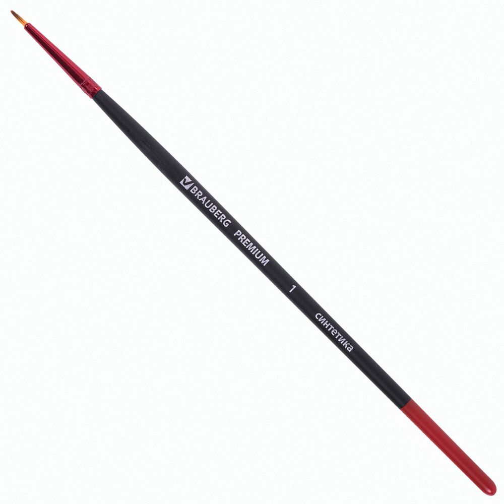 Кисти BRAUBERG PREMIUM, набор 5 шт. (синтетика, круглая № 1, 3, 5, плоская № 5, 8), блистер