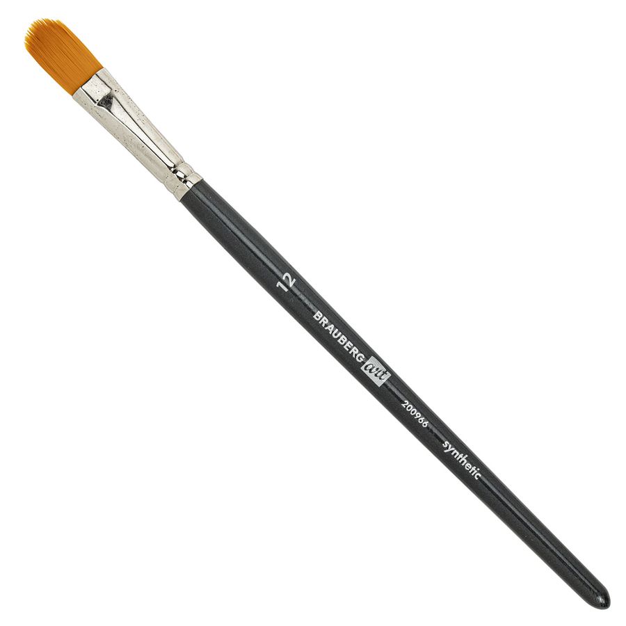 Кисти художественные набор 12 шт. в черном пенале, синтетика, BRAUBERG ART CLASSIC, № 0-14 + веерная