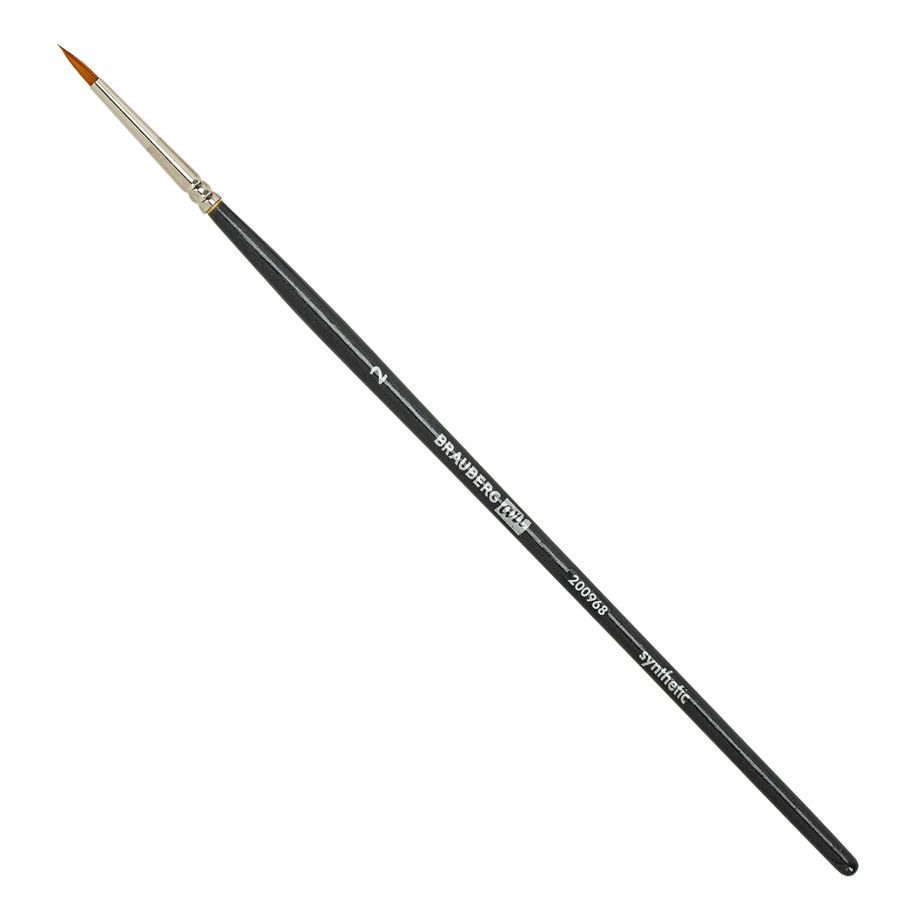 Кисти художественные набор 12 шт., в черной скрутке, синтетика, BRAUBERG ART CLASSIC, № 1-14 + веерная