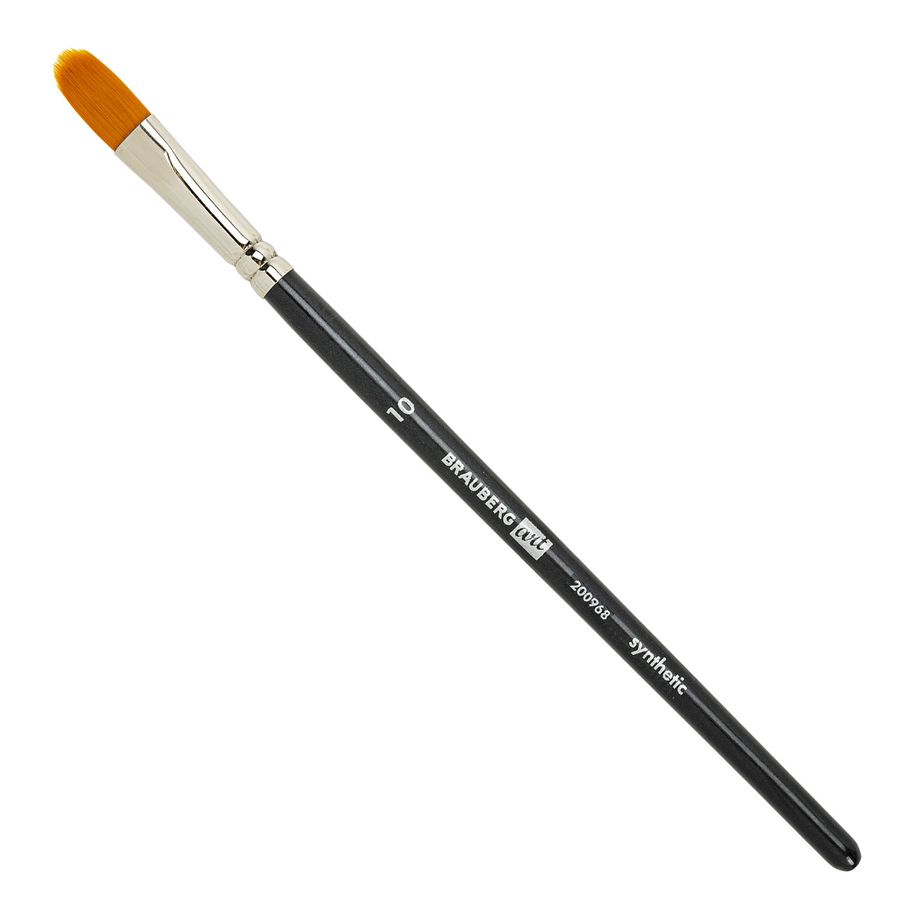 Кисти художественные набор 12 шт., в черной скрутке, синтетика, BRAUBERG ART CLASSIC, № 1-14 + веерная