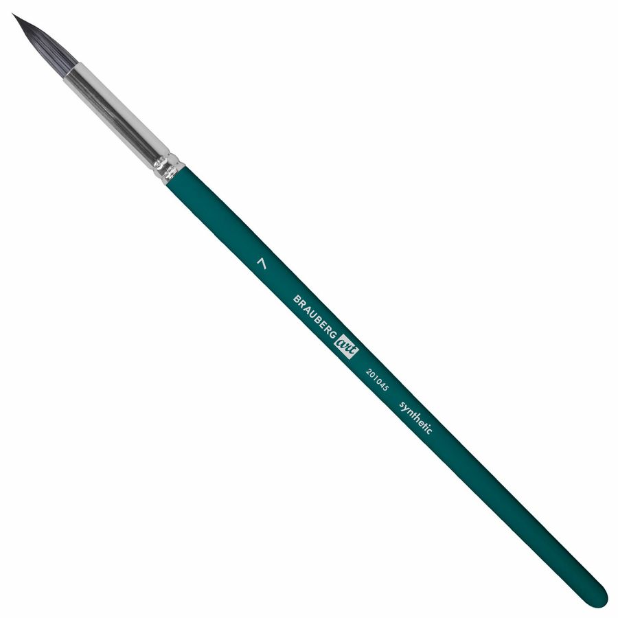 Кисти художественные набор 15 шт.+мастихин, в пенале, изумрудные, синтетика, BRAUBERG ART DEBUT