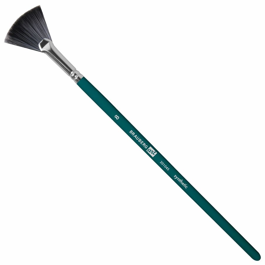 Кисти художественные набор 15 шт.+мастихин, в пенале, изумрудные, синтетика, BRAUBERG ART DEBUT