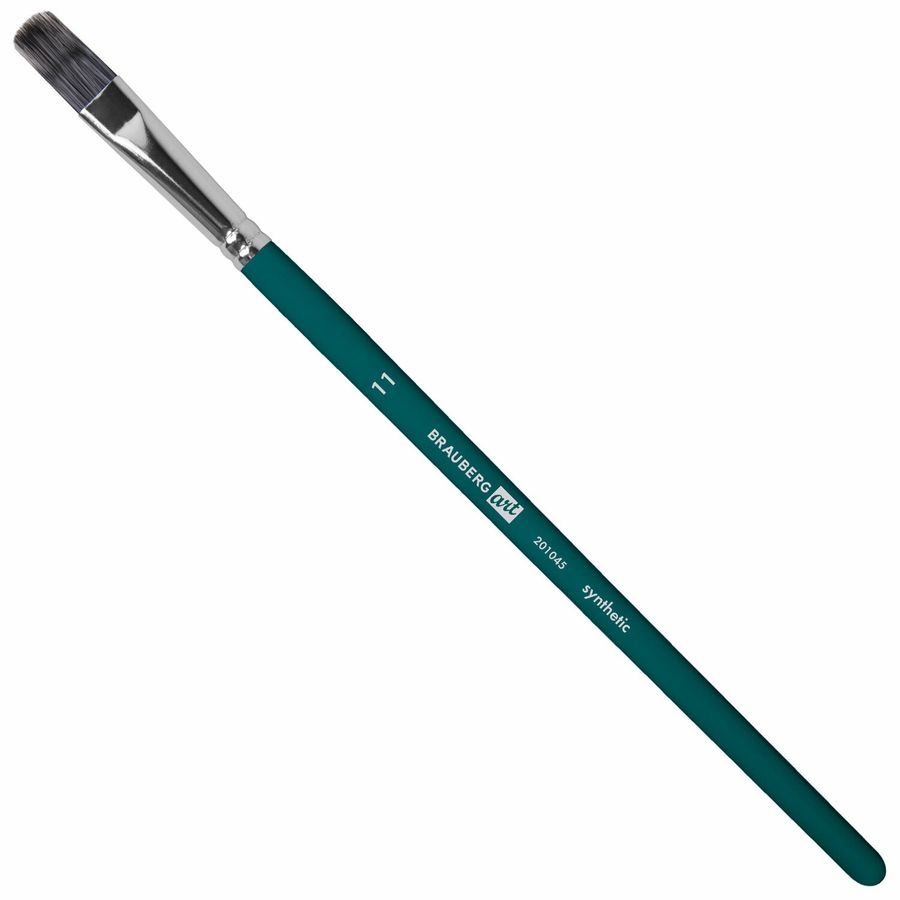 Кисти художественные набор 15 шт.+мастихин, в пенале, изумрудные, синтетика, BRAUBERG ART DEBUT