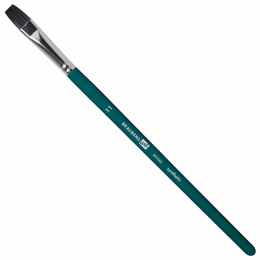 Кисти художественные набор 15 шт.+мастихин, в пенале, изумрудные, синтетика, BRAUBERG ART DEBUT