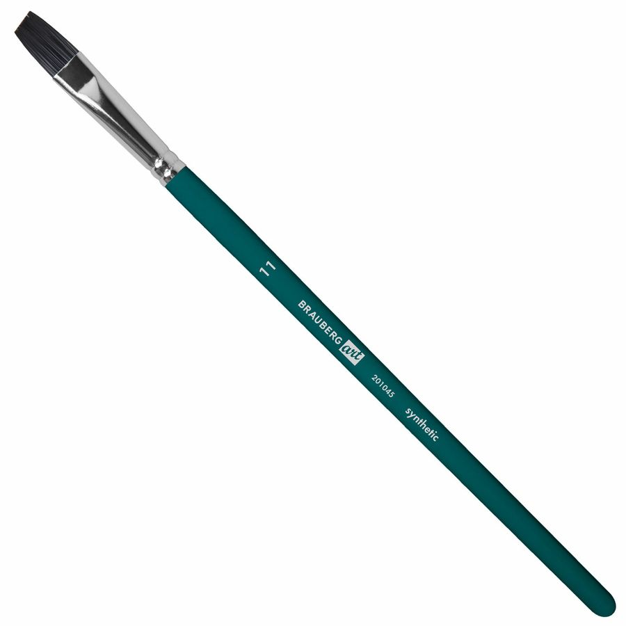 Кисти художественные набор 15 шт.+мастихин, в пенале, изумрудные, синтетика, BRAUBERG ART DEBUT