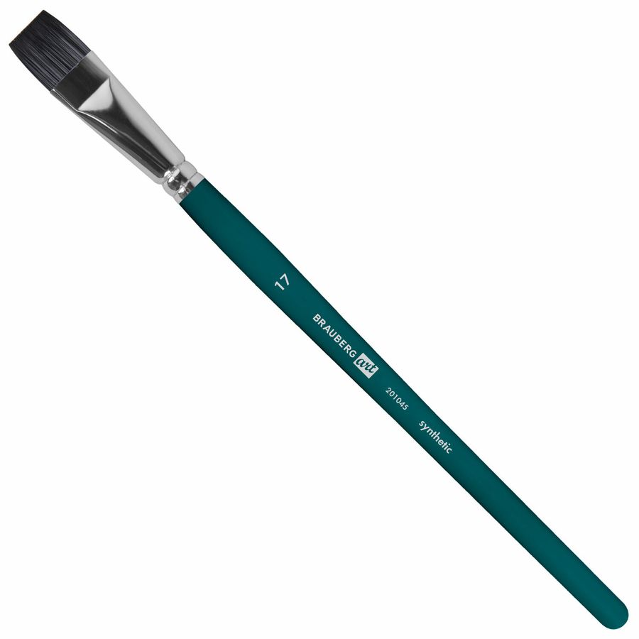 Кисти художественные набор 15 шт.+мастихин, в пенале, изумрудные, синтетика, BRAUBERG ART DEBUT