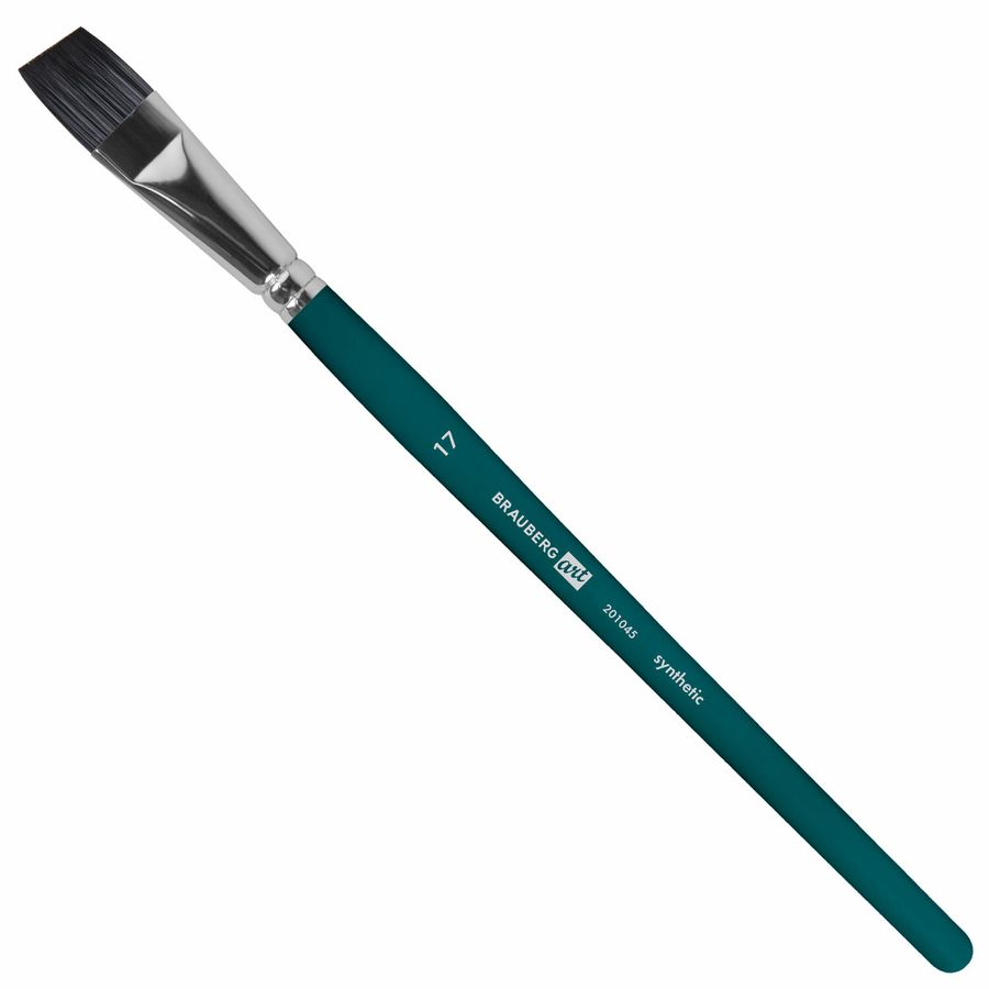 Кисти художественные набор 15 шт.+мастихин, в пенале, изумрудные, синтетика, BRAUBERG ART DEBUT