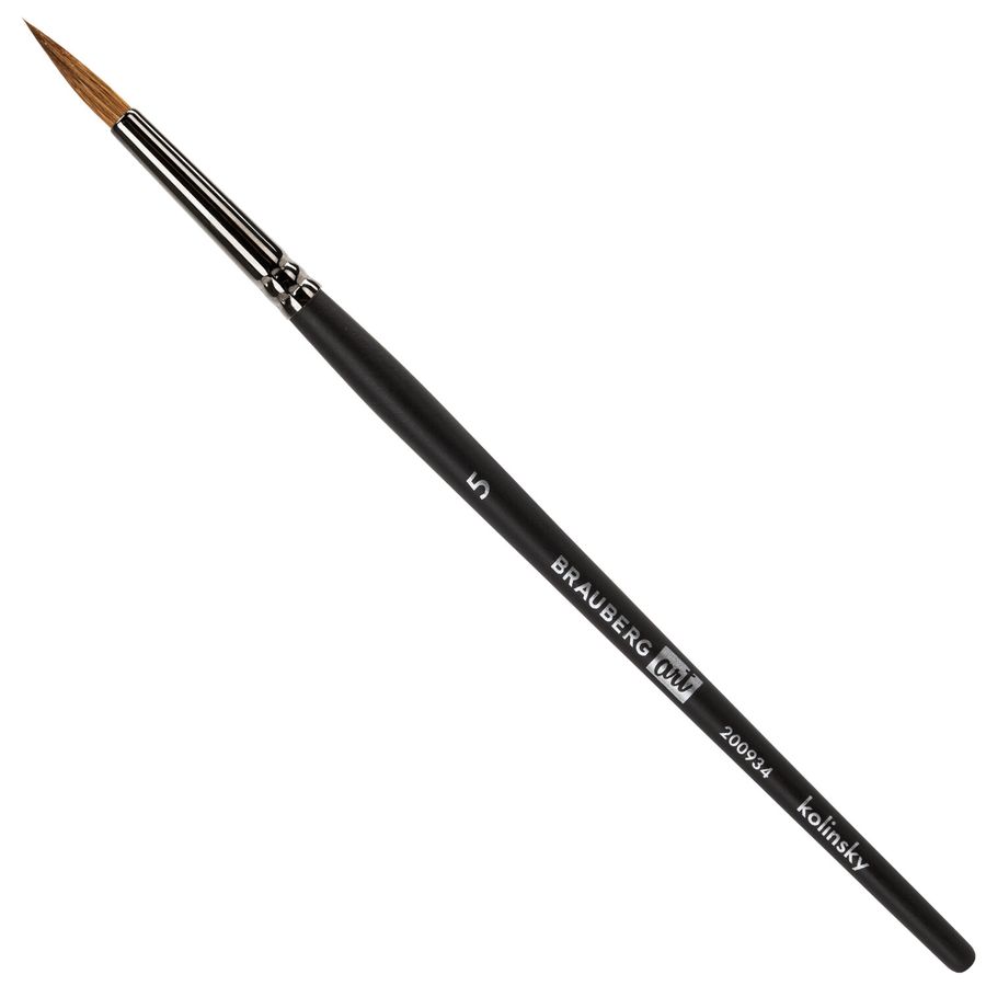 Кисть художественная проф. BRAUBERG ART CLASSIC, колонок, круглая, № 5, короткая ручка