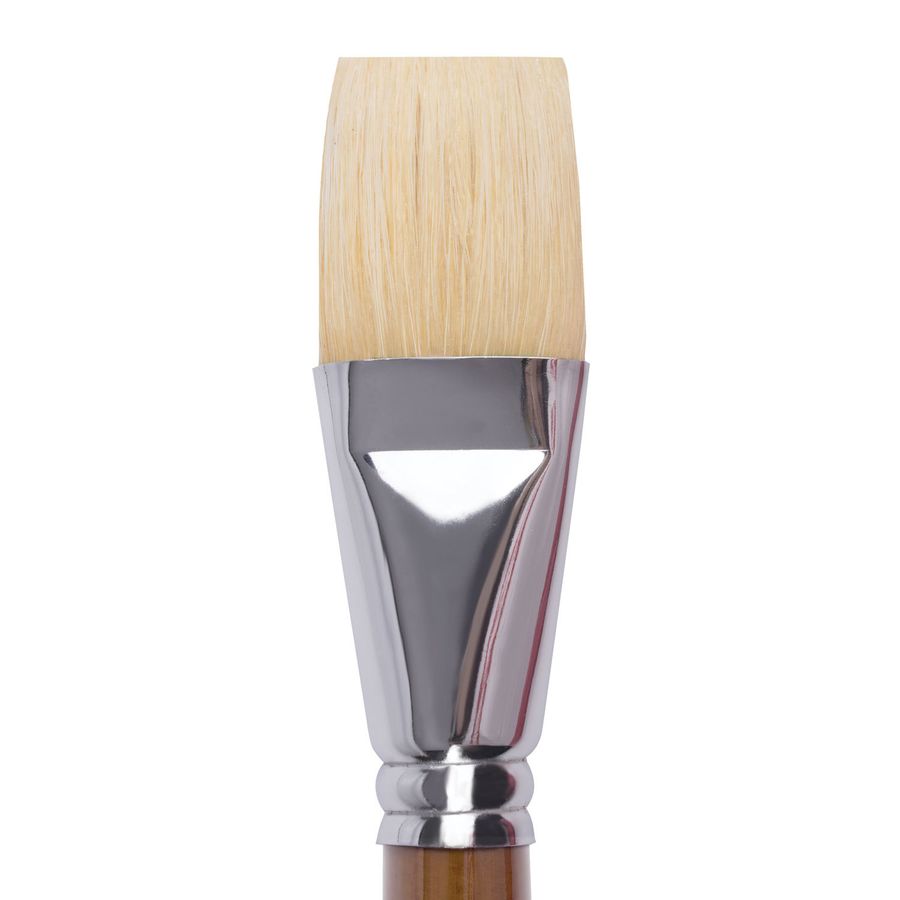 Кисть художественная профессиональная BRAUBERG ART CLASSIC, щетина, плоская, № 36, длинная ручка