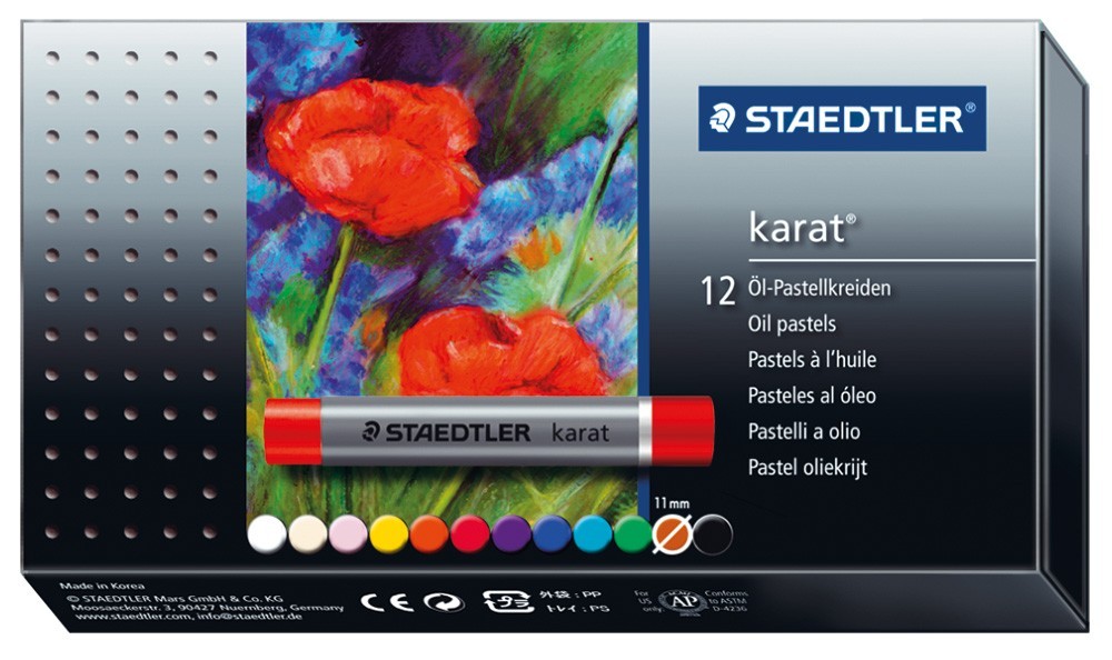 Пастель масляная 12 цветов Staedtler Karat,  картонная коробка