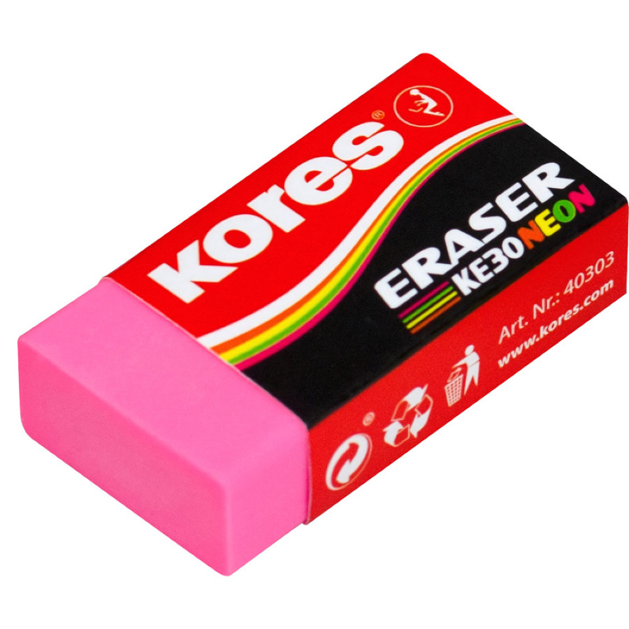 Ластик Kores, 40x21x10 мм, виниловый