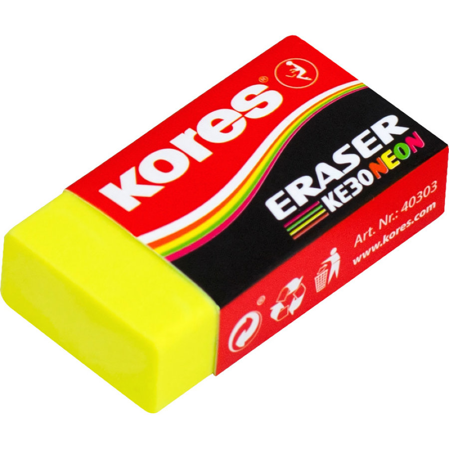 Ластик Kores, 40x21x10 мм, виниловый