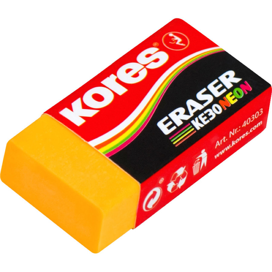 Ластик Kores, 40x21x10 мм, виниловый