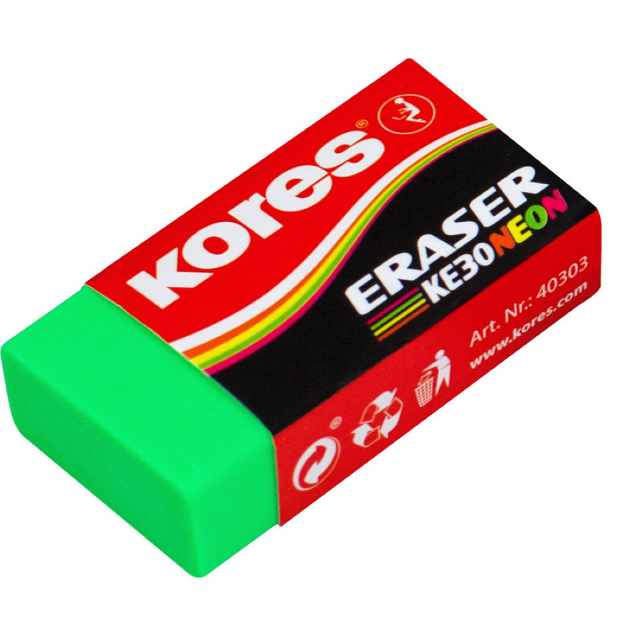 Ластик Kores, 40x21x10 мм, виниловый