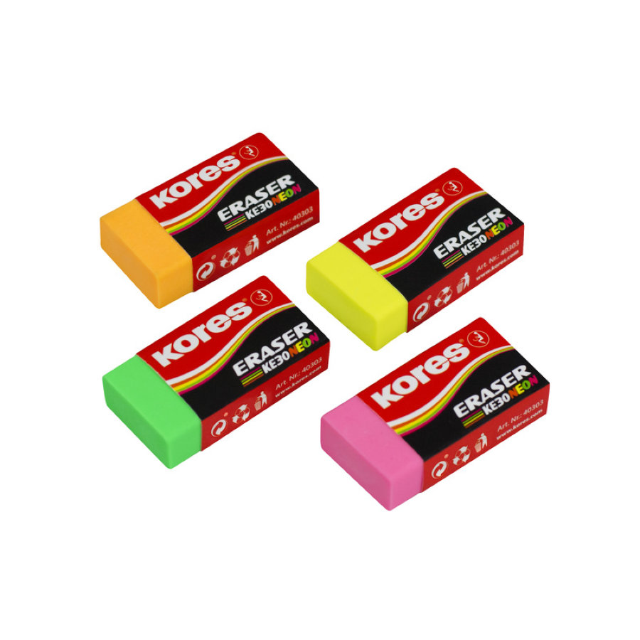 Ластик Kores, 40x21x10 мм, виниловый