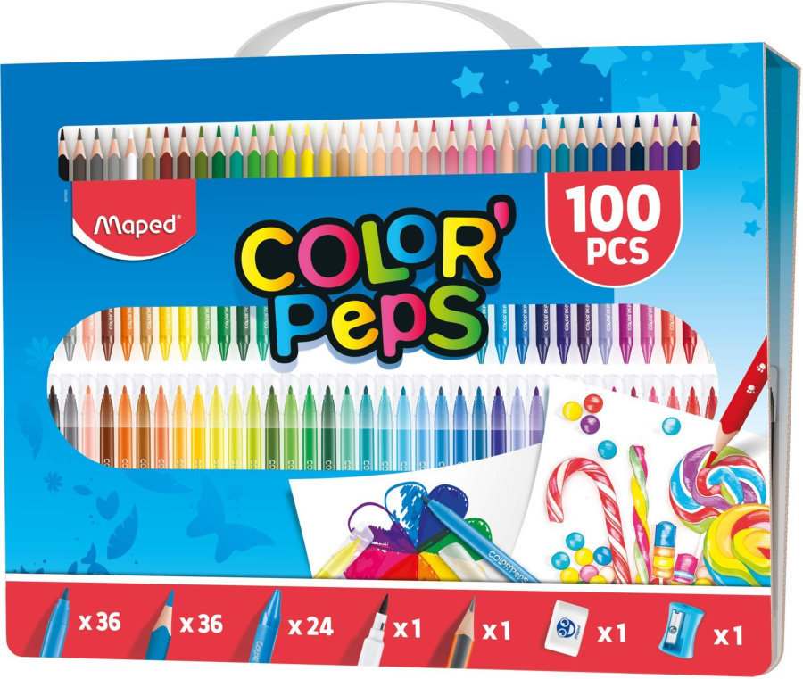 Набор для цветного рисования, MAPED COLOR′PEPS KIT, 100 предметов