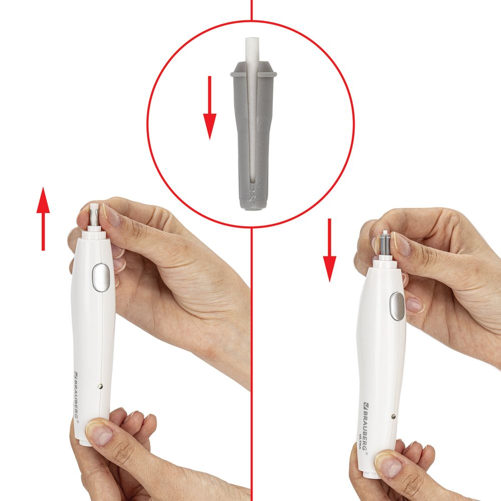 Ластик электрический BRAUBERG "ULTRA", АККУМУЛЯТОР, зарядка USB, + 16 сменных ластиков