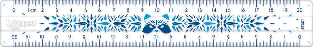 Суперпрочная плоская декорированная линейка, MAPED STUDY UNBREAKABLE FANCY, 20 см, ассорти, в пакете с подвесом