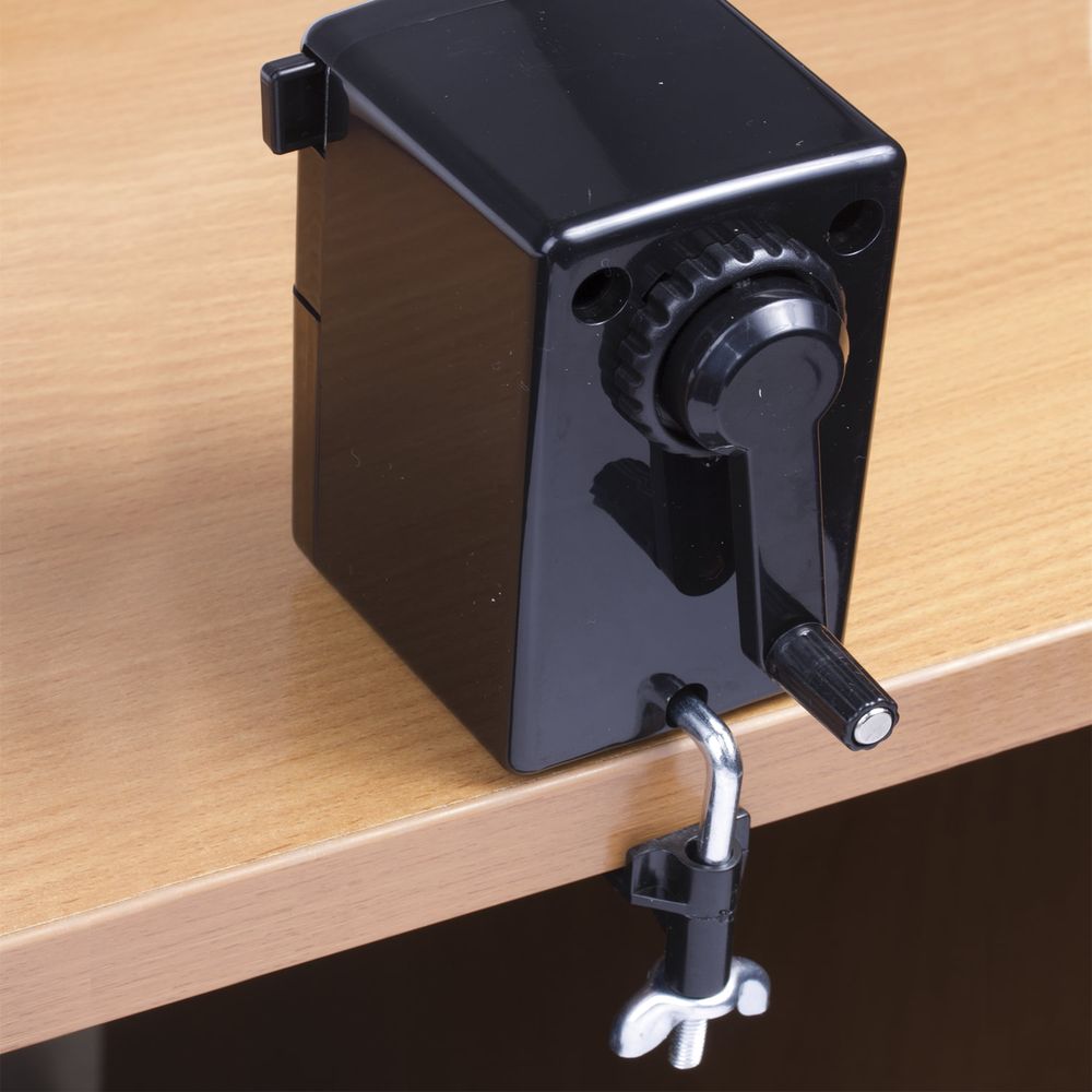 Точилка механическая BRAUBERG "BLACK JACK", крепление к столу, металлический механизм, цвет чёрный