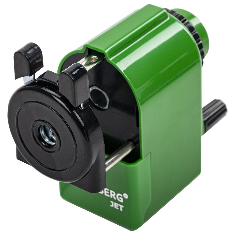 Точилка механическая BRAUBERG "JET", металлический механизм, корпус зеленый