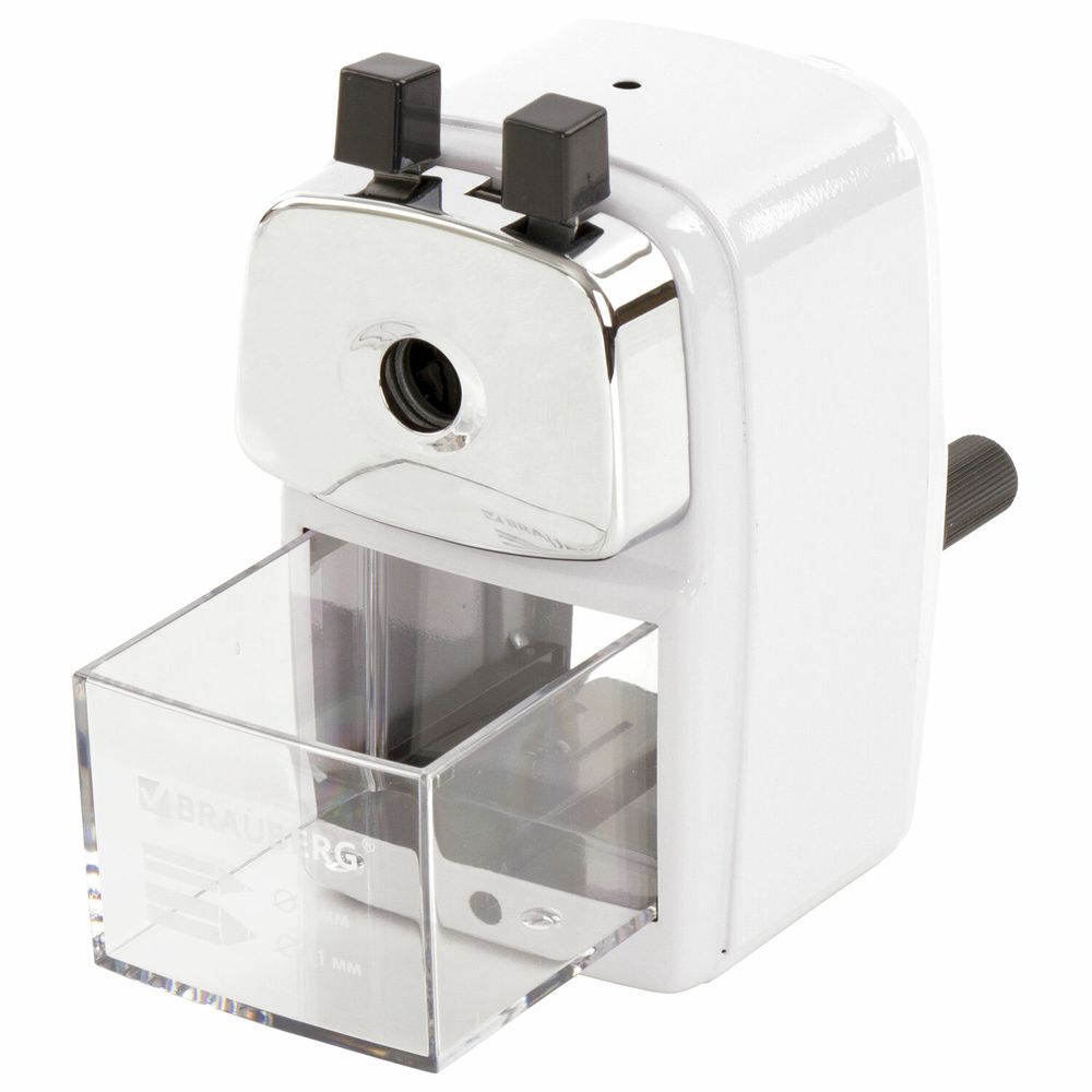 Точилка механическая BRAUBERG "METALLIC-X", для ч/гр и цветных карандашей (в том числе утолщенных), крепление, металлический корпус