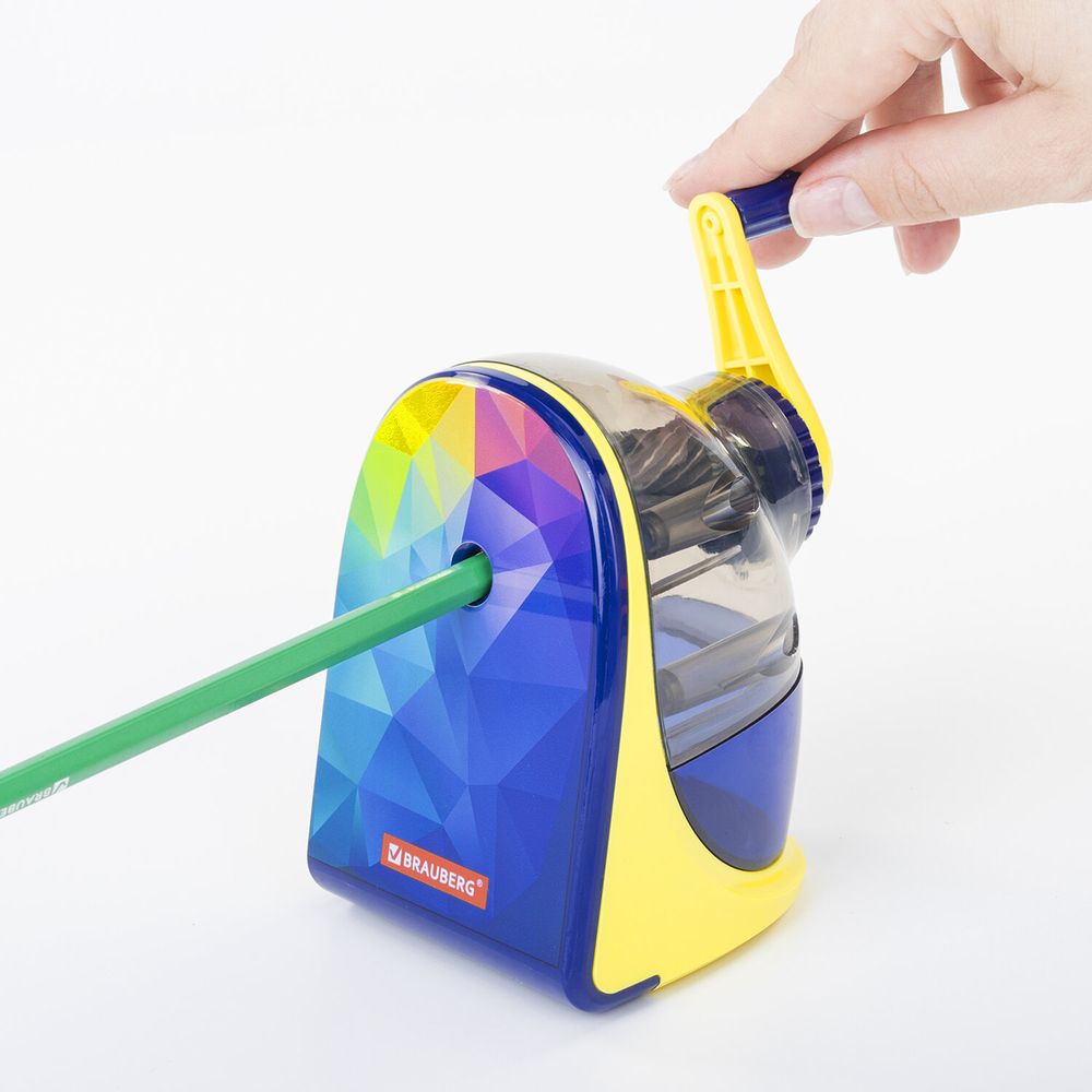 Точилка механическая BRAUBERG "MULTICOLOR", корпус с печатью