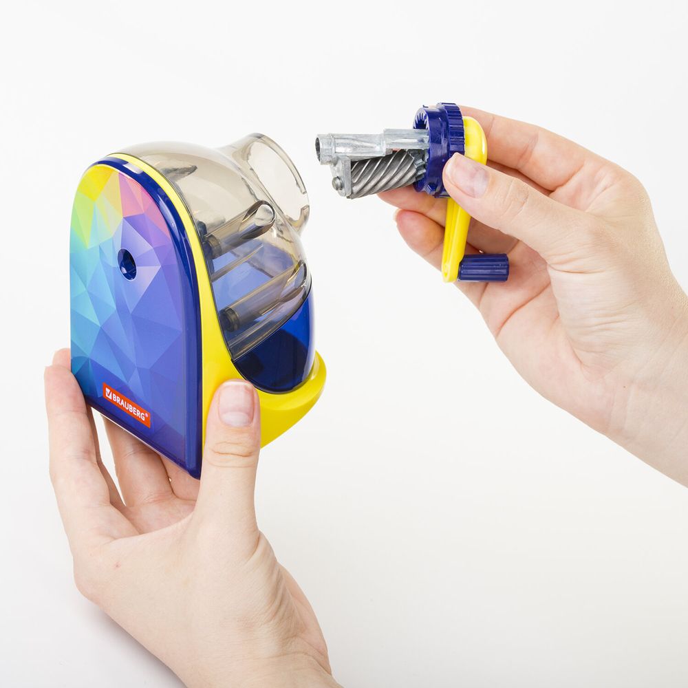 Точилка механическая BRAUBERG "MULTICOLOR", корпус с печатью