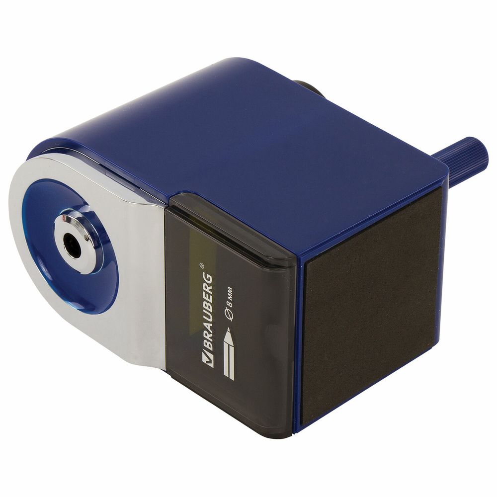 Точилка механическая BRAUBERG "ORIGINAL", для чернографитных и цветных карандашей, крепление к столу, корпус синий