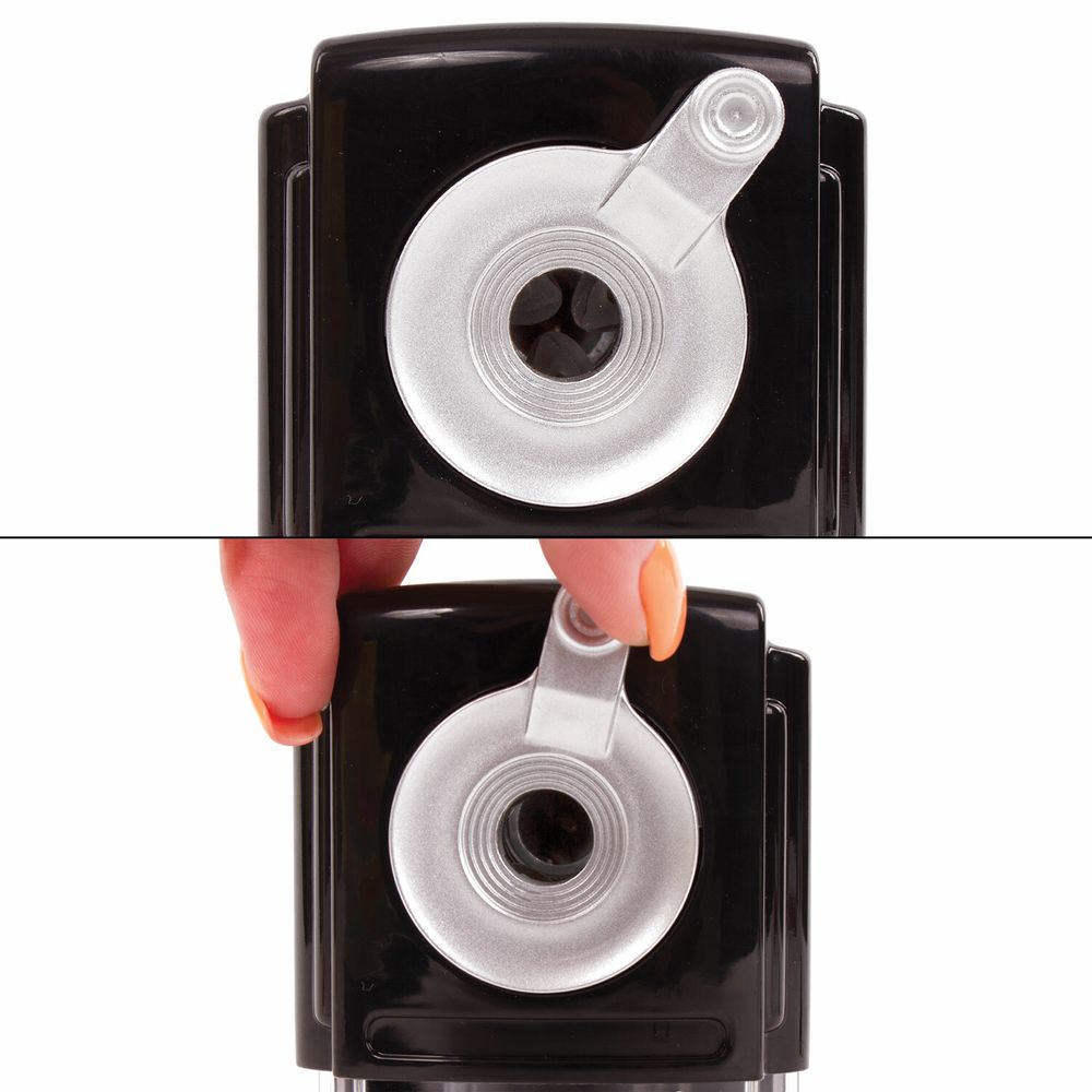 Точилка механическая BRAUBERG "STYLE", для ч/гр и цветных карандашей (в том числе утолщенных), крепление к столу, корпус черный