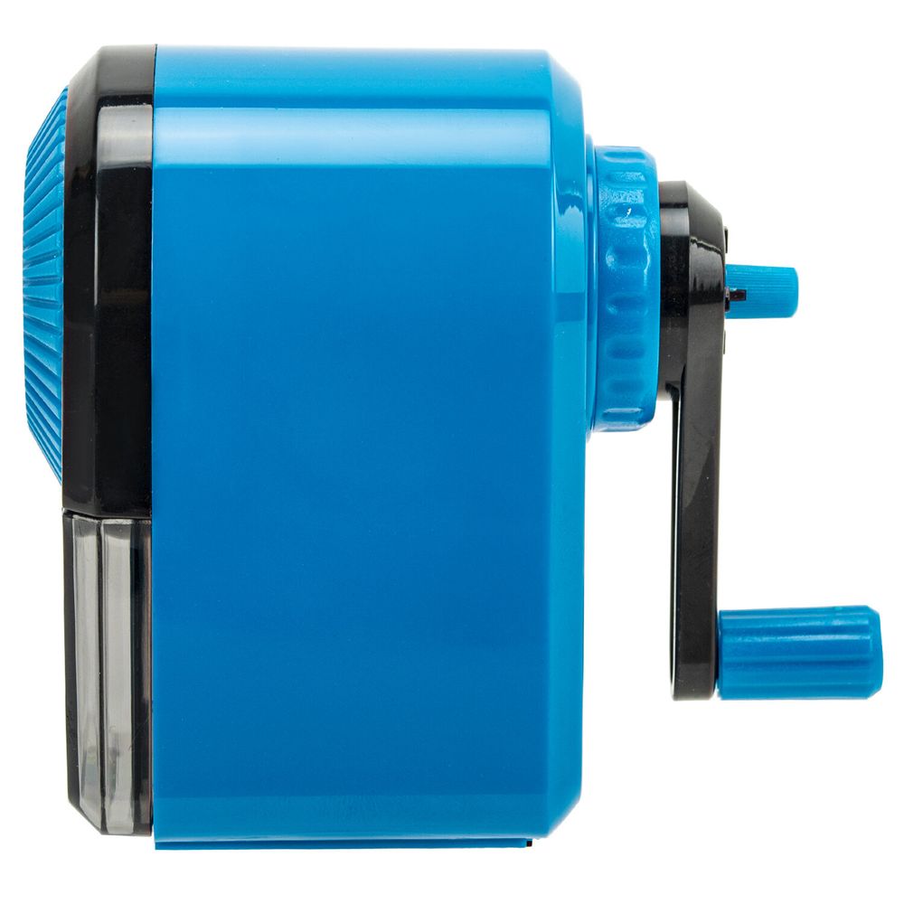 Точилка механическая BRAUBERG ULTRA для чернографитных и цветных карандашей, крепление к столу, цвет корпуса голубой с черным