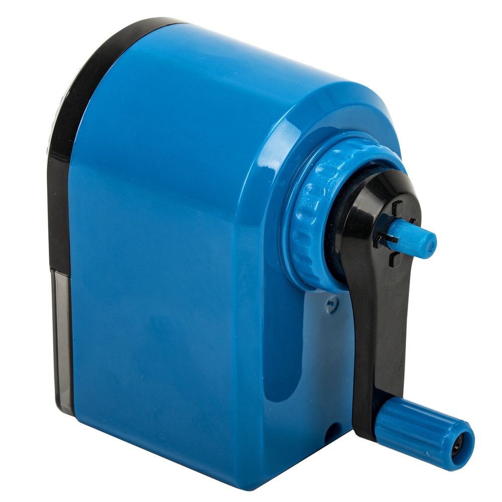 Точилка механическая BRAUBERG ULTRA для чернографитных и цветных карандашей, крепление к столу, цвет корпуса голубой с черным