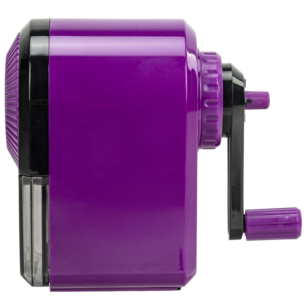 Точилка механическая BRAUBERG ULTRA для чернографитных и цветных карандашей, крепление к столу, цвет корпуса сиреневый с черным