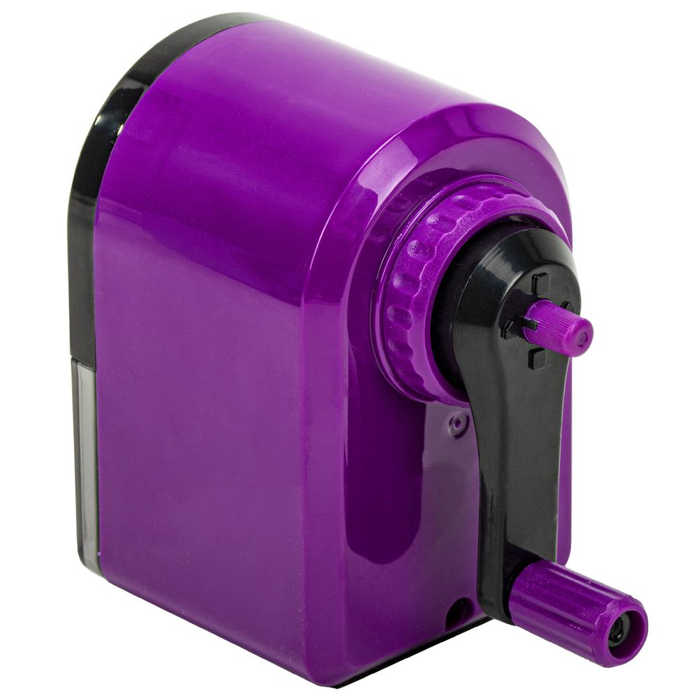 Точилка механическая BRAUBERG ULTRA для чернографитных и цветных карандашей, крепление к столу, цвет корпуса сиреневый с черным