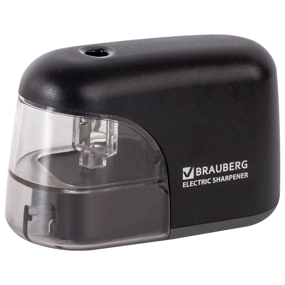 Точилка электрическая BRAUBERG "Black Jack", питание от 4 батареек АА, дополнительное сменное лезвие
