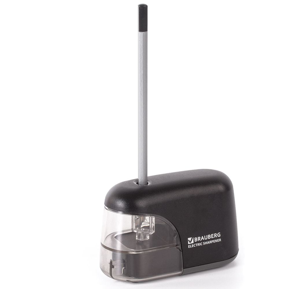 Точилка электрическая BRAUBERG "Black Jack", питание от 4 батареек АА, дополнительное сменное лезвие