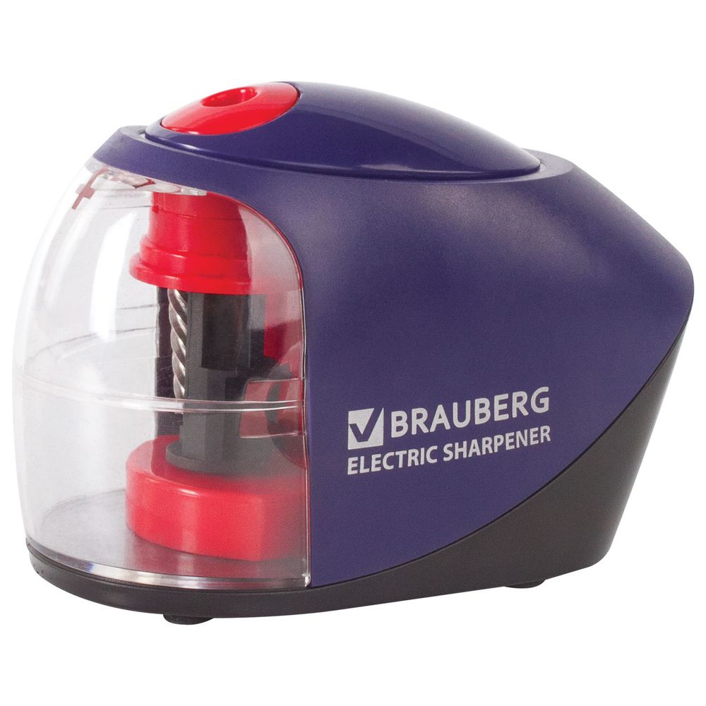 Точилка электрическая BRAUBERG "Delta", питание от 4 батареек АА, спиралевидное лезвие