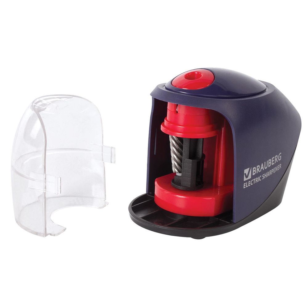 Точилка электрическая BRAUBERG "Delta", питание от 4 батареек АА, спиралевидное лезвие