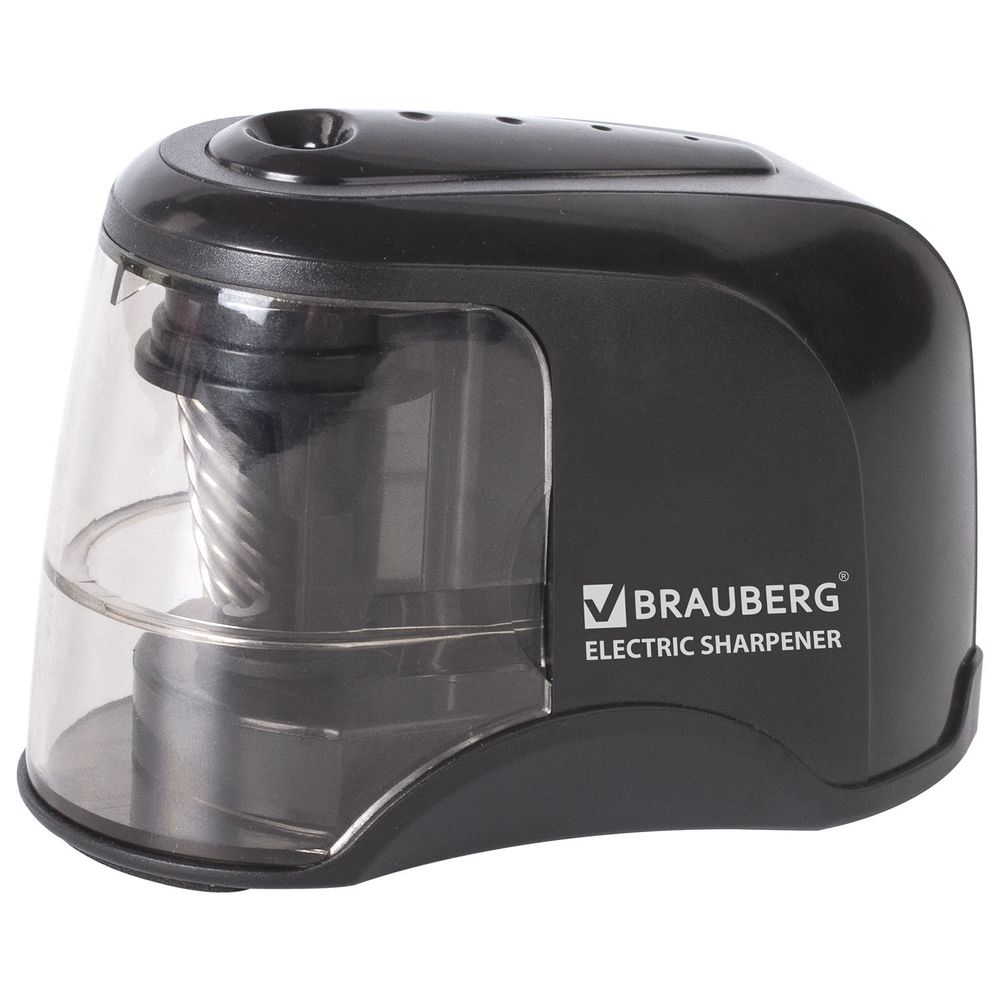 Точилка электрическая BRAUBERG "JET", питание от 4 батареек АА, спиралевидное лезвие