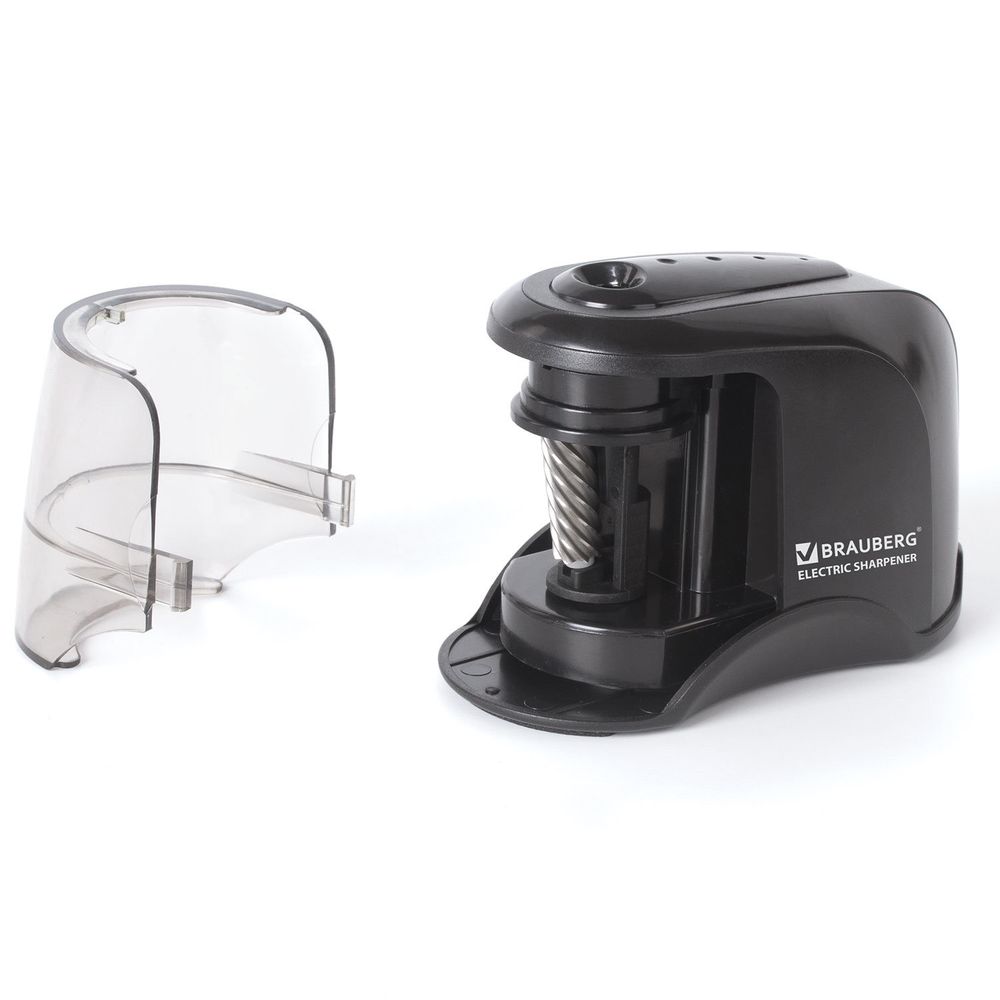 Точилка электрическая BRAUBERG "JET", питание от 4 батареек АА, спиралевидное лезвие